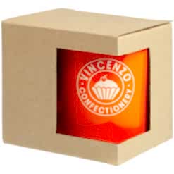 Коробка для кружки с окном, крафт Коробка для кружки с окном, крафт